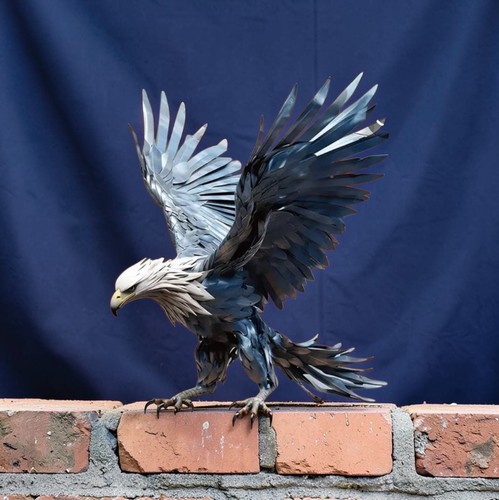 Metal eagle wall decor flying - metal,